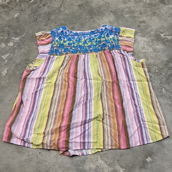 Savanna Jane Women's Multicolor Floral Embroidered Sleeveless Blouse Size 3X - Picture 6 of 7